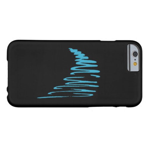 Squiggly Lines_Go with the flow_aqua blue on black Barely There iPhone 6 Case