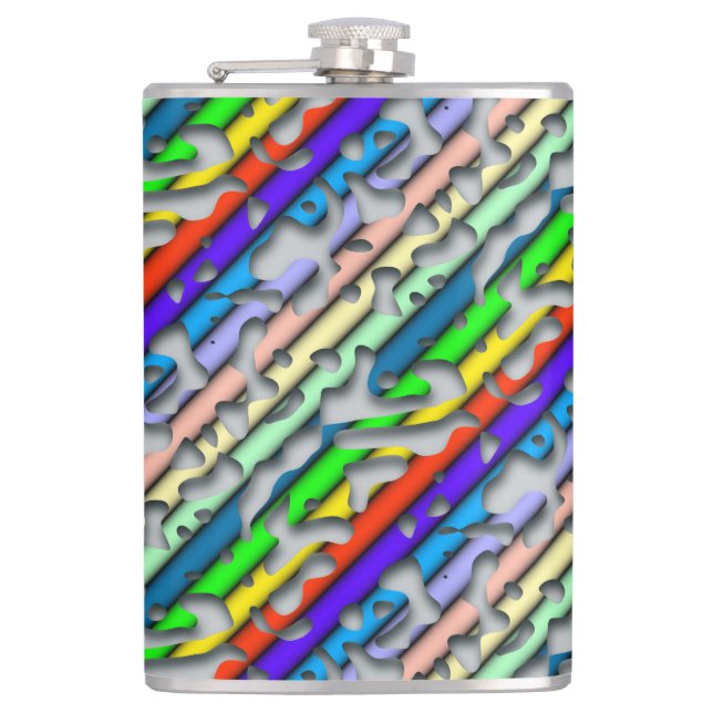 Squiggly Loops seamless pattern 07 + your backgr. Flask (Front)