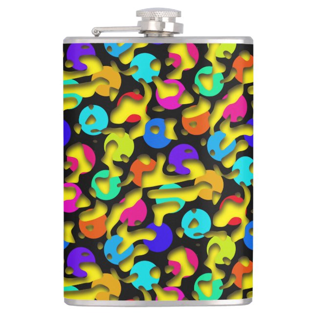 Squiggly Loops seamless pattern 09 + your backgr. Flask (Front)