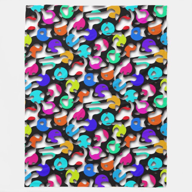 Squiggly Loops seamless pattern 09 + your backgr. Fleece Blanket (Front)