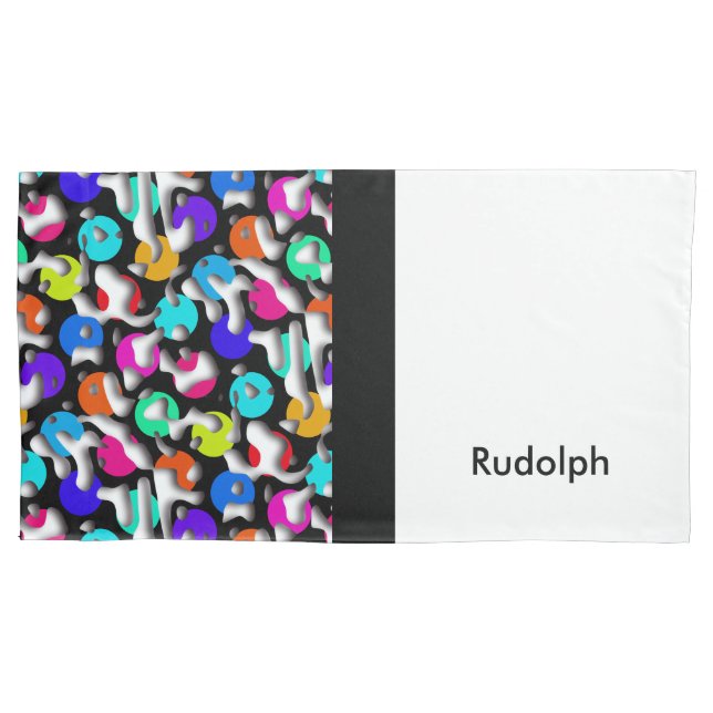 Squiggly Loops seamless pattern 09 + your backgr. Pillow Case (Front)