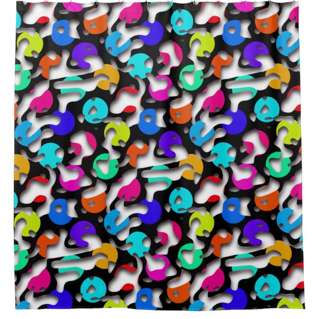 Squiggly Loops seamless pattern 09 + your backgr. Shower Curtain (Front)