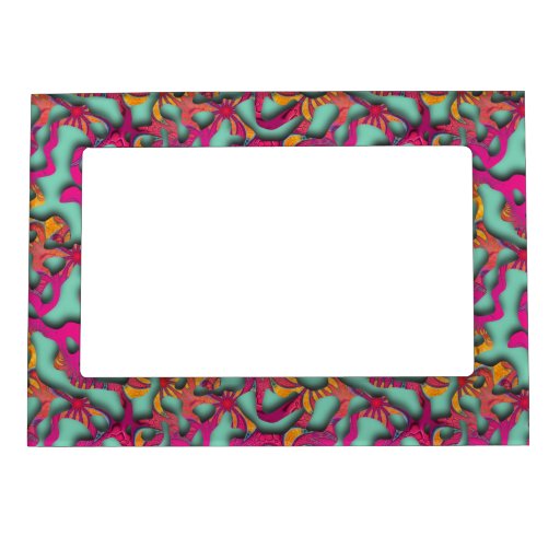 Squiggly Loops seamless pattern 14 + your backgr. Magnetic Frame | Zazzle