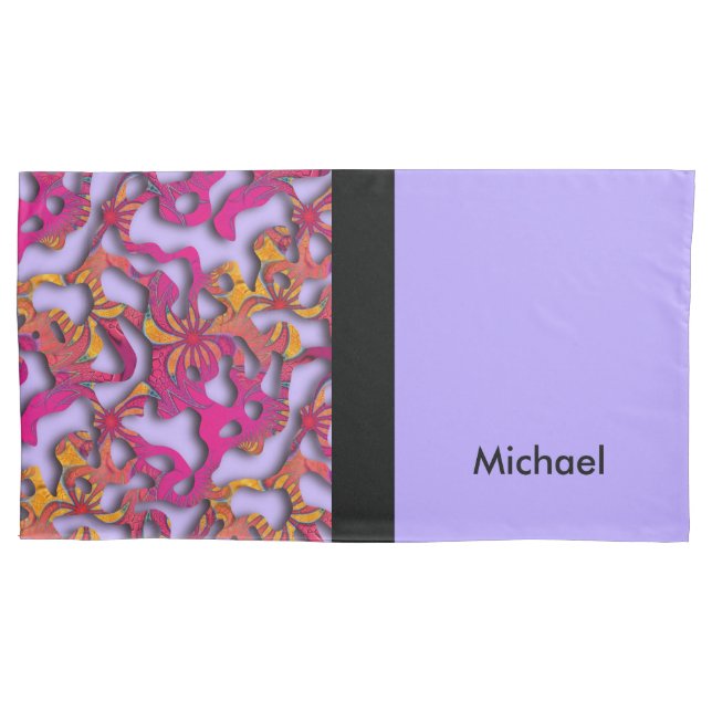 Squiggly Loops seamless pattern 14 + your backgr. Pillow Case (Front)