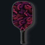 Squiggly Pinkies Abstract Design Pickleball Paddle<br><div class="desc">Pickleball Paddle with Squiggly Pinkies Abstract Design artwork design illustration by TheFabricSeal at Zazzle #ZazzleMade https://www.zazzle.com/store/thefabricseal This unusual squiggly pinks on black art piece is an abstract digital graphic art design featuring a minimalist simplicity of five colors pink, magenta, purple, violet and black. Pickleball paddles, Cool pickleball paddles, Fun pickleball...</div>