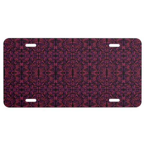 Squiggly Pinkies Abstract Pattern Design  License Plate