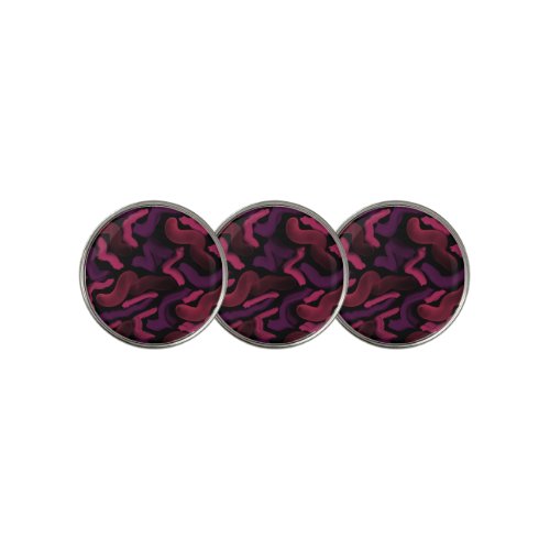 Squiggly Pinkies Abstract Pattern  Golf Ball Marker