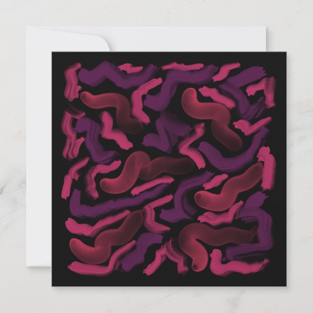 Squiggly Pinkies Abstract Pattern  Holiday Card (Front)
