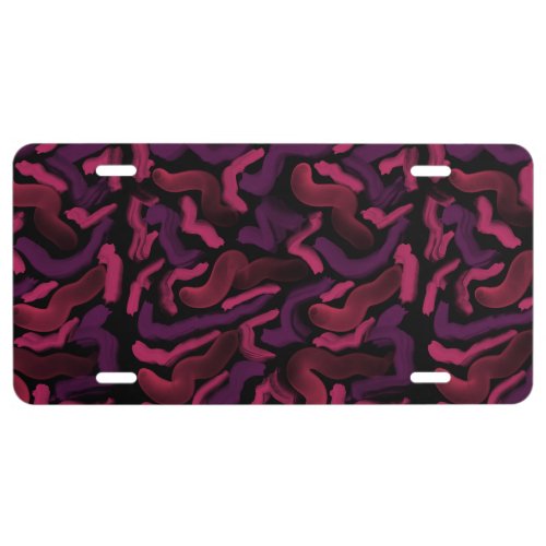 Squiggly Pinkies Abstract Pattern  License Plate