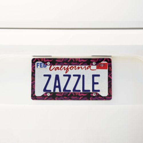 Squiggly Pinkies Abstract Pattern  License Plate Frame