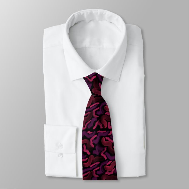 Squiggly Pinkies Abstract Pattern  Neck Tie (Tied)