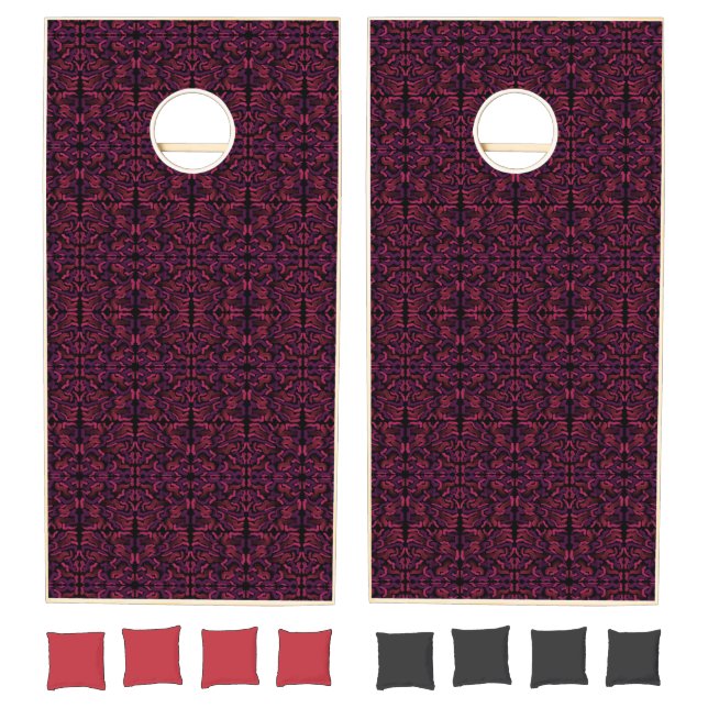 Squiggly Pinkies Diamond Pattern Design  Cornhole Set (Set)