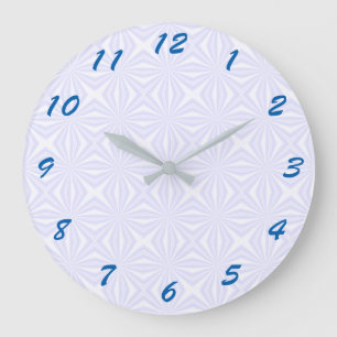 Squiggly Squares of White Large Clock