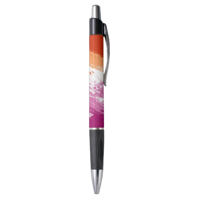 Squiggly Trippy Abstract Lesbian Pride Flag Pen (Bottom (Vertical))