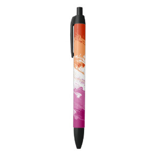 Squiggly Trippy Abstract Lesbian Pride Flag Pen