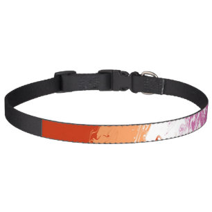 Squiggly Trippy Abstract Lesbian Pride Flag Pet Collar