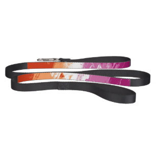 Squiggly Trippy Abstract Lesbian Pride Flag Pet Leash