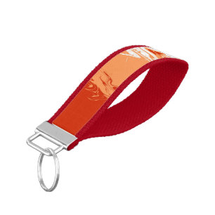 Squiggly Trippy Abstract Lesbian Pride Flag Wrist Keychain