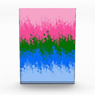 Squiggly Trippy Abstract Omniromantic Pride Flag Acrylic Award