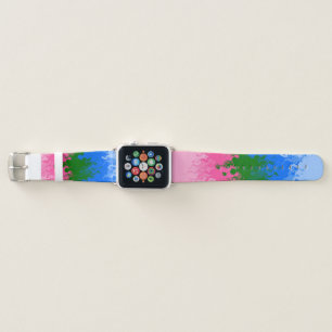 Squiggly Trippy Abstract Omniromantic Pride Flag Apple Watch Band