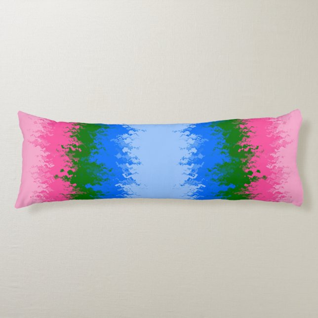 Squiggly Trippy Abstract Omniromantic Pride Flag Body Pillow (Front)