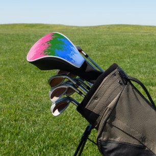 Squiggly Trippy Abstract Omniromantic Pride Flag Golf Head Cover