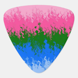 Squiggly Trippy Abstract Omniromantic Pride Flag Guitar Pick