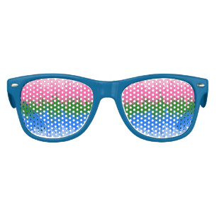 Squiggly Trippy Abstract Omniromantic Pride Flag Kids Sunglasses