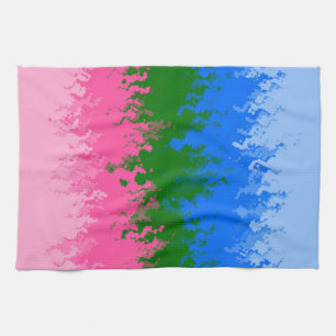 Squiggly Trippy Abstract Omniromantic Pride Flag Kitchen Towel