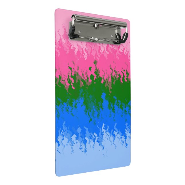 Squiggly Trippy Abstract Omniromantic Pride Flag Mini Clipboard (Angled)