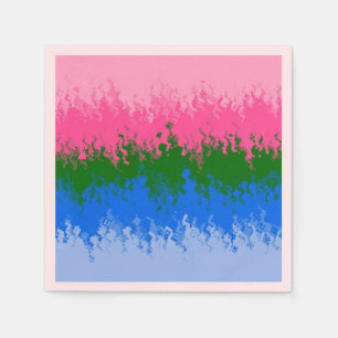Squiggly Trippy Abstract Omniromantic Pride Flag Napkins