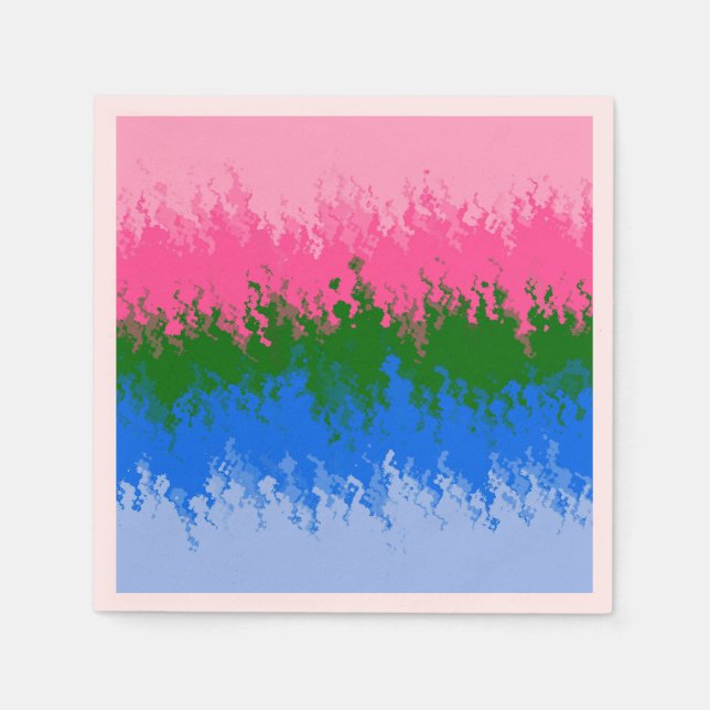 Squiggly Trippy Abstract Omniromantic Pride Flag Napkins (Front)