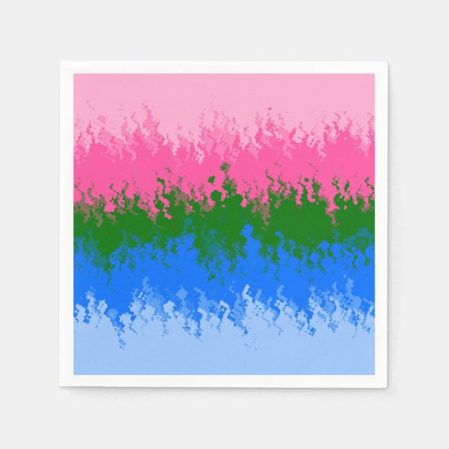 Squiggly Trippy Abstract Omniromantic Pride Flag Napkins (Front)