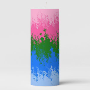 Squiggly Trippy Abstract Omniromantic Pride Flag Pillar Candle