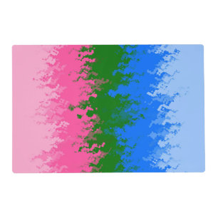 Squiggly Trippy Abstract Omniromantic Pride Flag Placemat