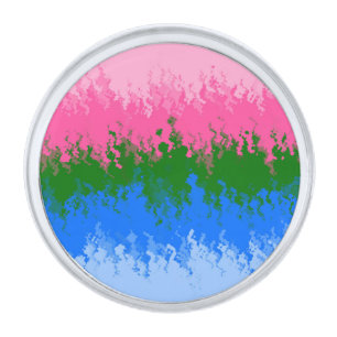 Squiggly Trippy Abstract Omniromantic Pride Flag Silver Finish Lapel Pin