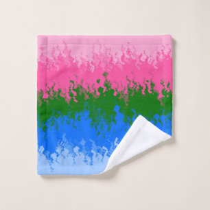 Squiggly Trippy Abstract Omniromantic Pride Flag Wash Cloth