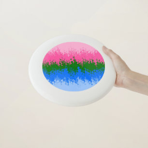 Squiggly Trippy Abstract Omniromantic Pride Flag Wham-O Frisbee