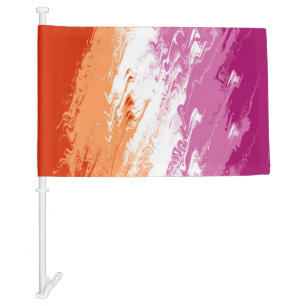 Squiggly Trippy Groovy Abstract Lesbian Pride Flag