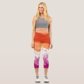 LGBT Gay Pride Rainbow Flag Colors High Waisted Capri Leggings