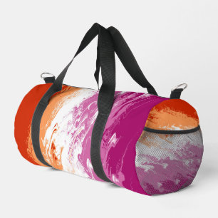 Squiggly Trippy Groovy Abstract Lesbian Pride Flag Duffle Bag