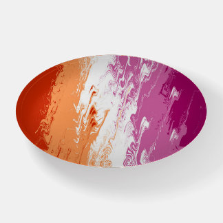 Squiggly Trippy Groovy Abstract Lesbian Pride Flag Paperweight