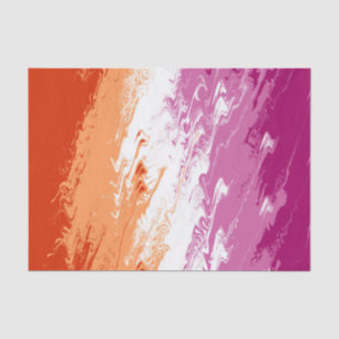 Squiggly Trippy Groovy Abstract Lesbian Pride Flag Tissue Paper