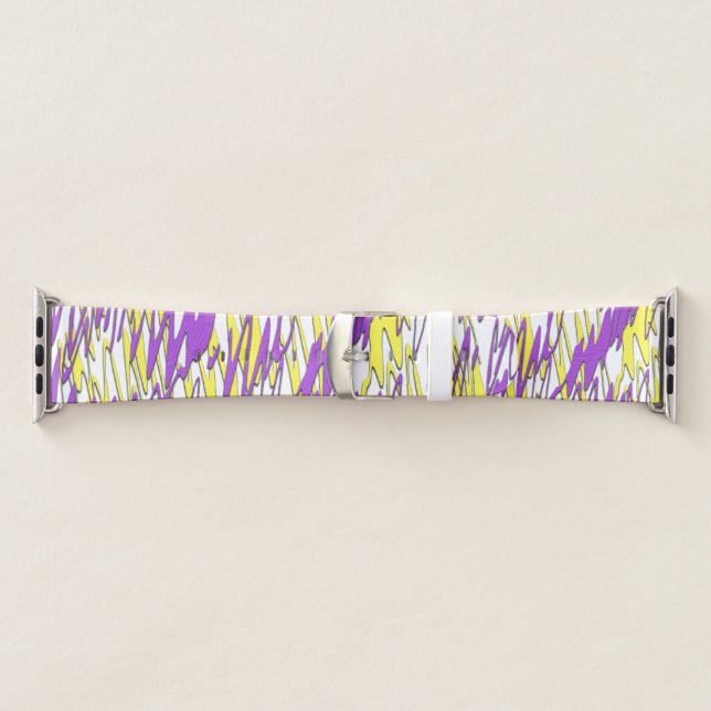 Squiggly Yellow and Purple Combo Apple Watch Band (Band)