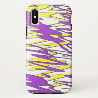 Squiggly Yellow and Purple Combo iPhone X Case