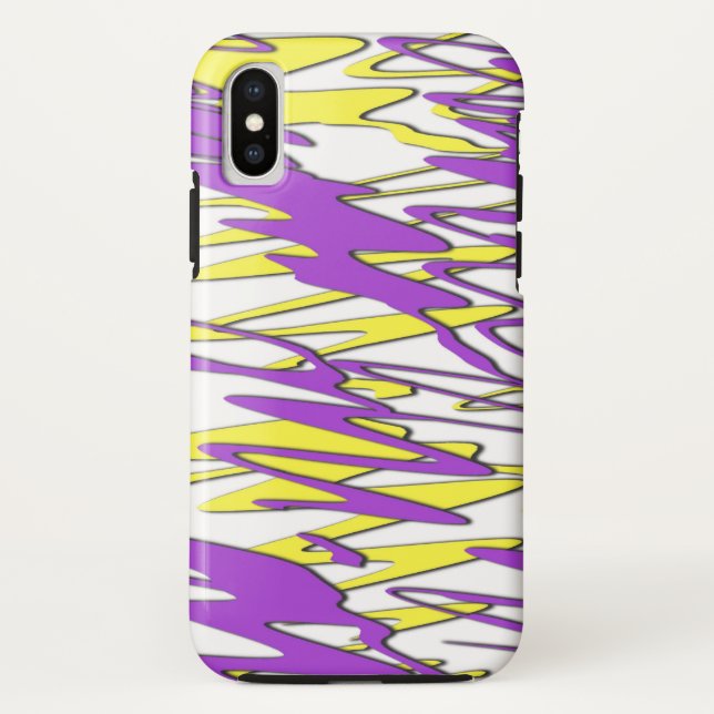 Squiggly Yellow and Purple Combo Case-Mate iPhone Case (Back)