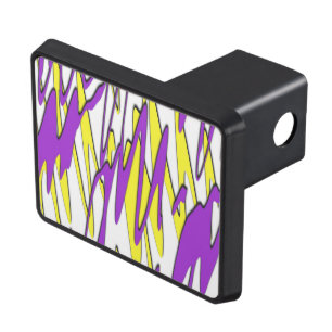 Squiggly Yellow and Purple Combo Hitch Cover