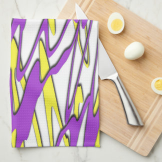 Squiggly Yellow and Purple Combo Kitchen Towel