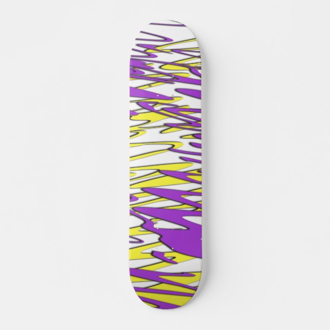 Squiggly Yellow and Purple Combo Skateboard (Front)