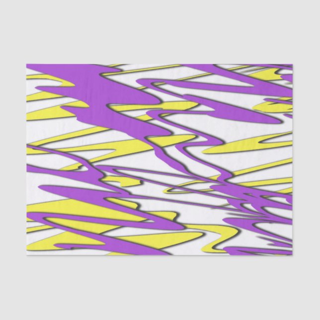 Squiggly Yellow and Purple Combo Tissue Paper (Front)
